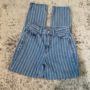 American Eagle mom jeans high rise striped  0